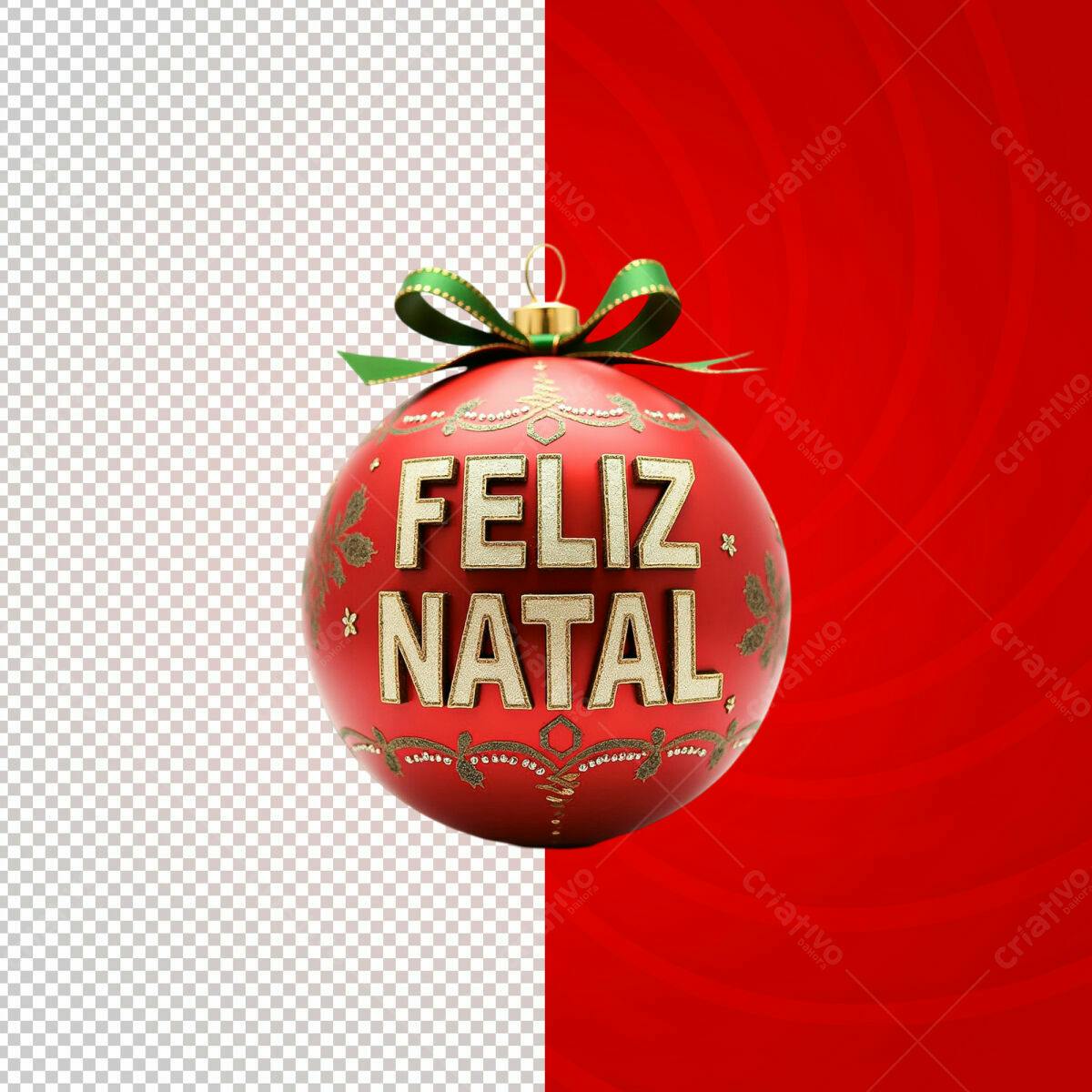 Enfeite de Natal Feliz Natal PSD Editável