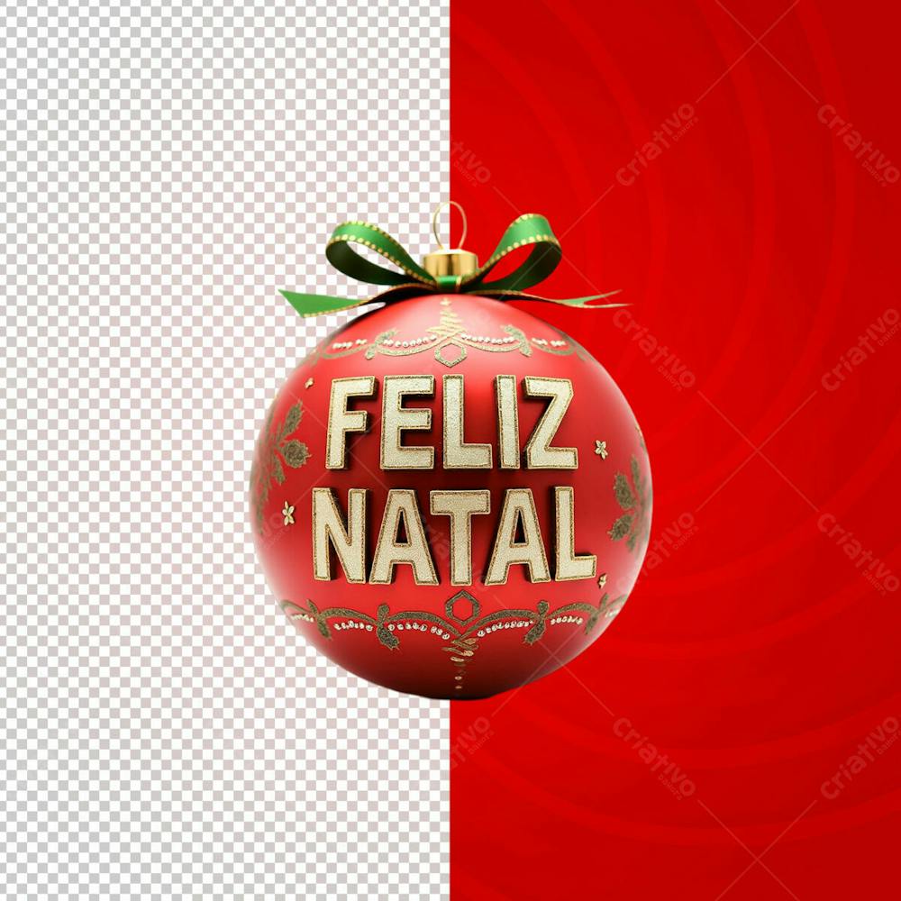 Feliz Natal , Bolinha Da Árvore Cor Vermelha