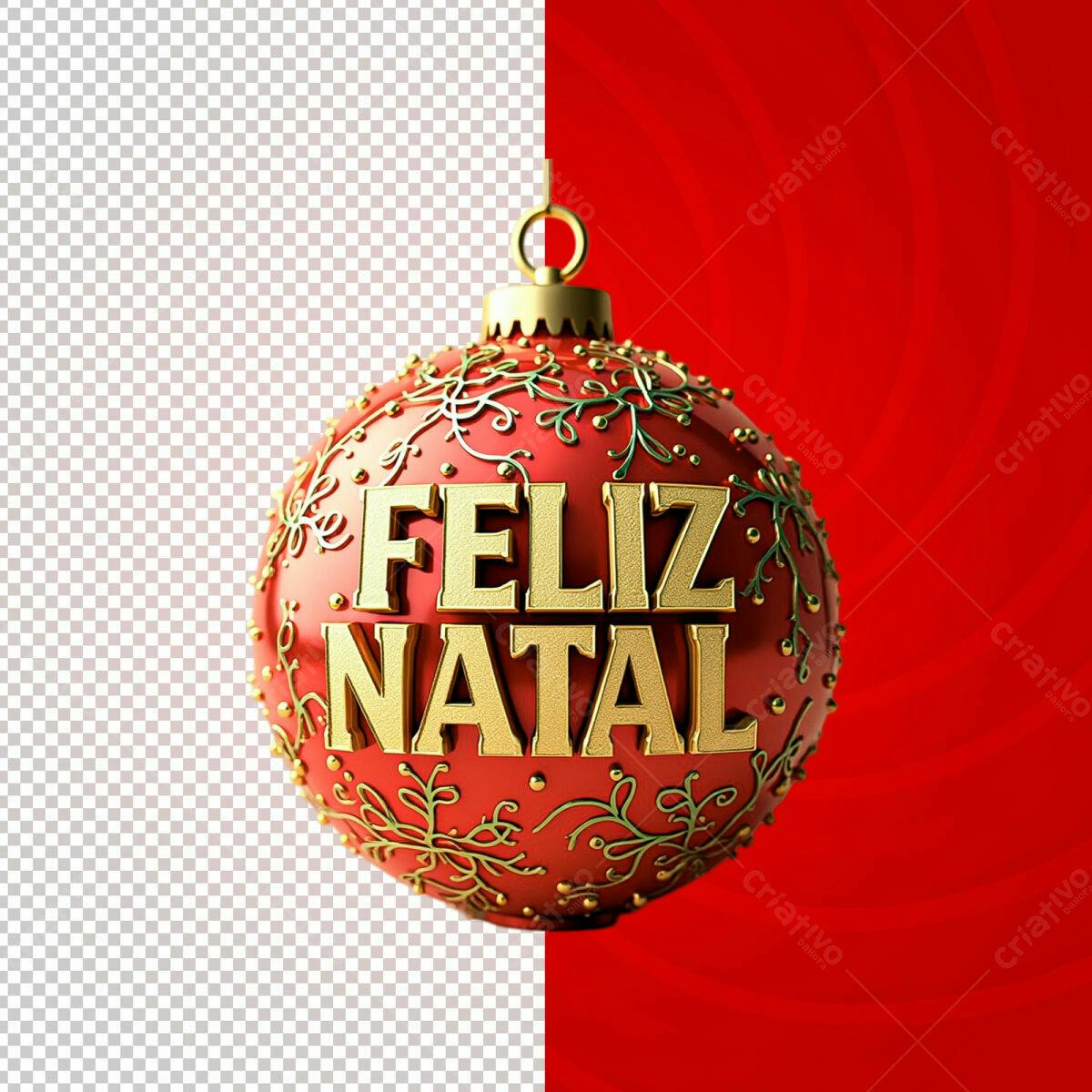 Enfeite Natalino Feliz Natal PSD Editável