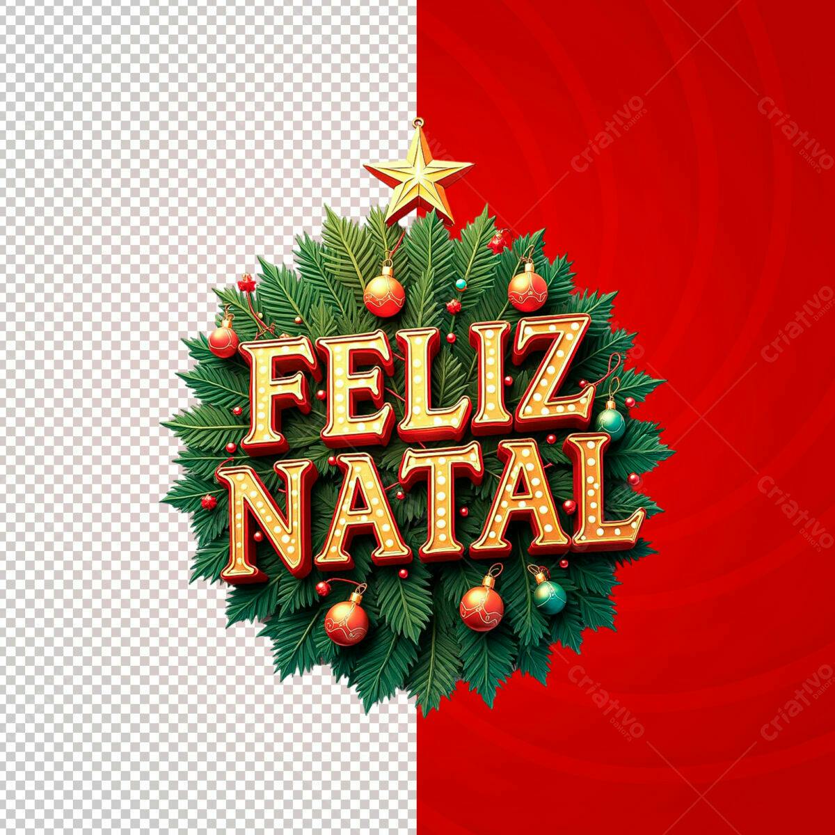 Arte Natalina Feliz Natal PSD Editável