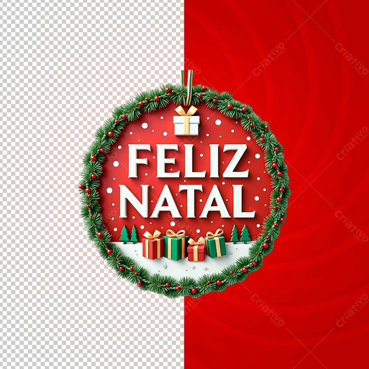 Arte de Natal Feliz Natal PSD Editável