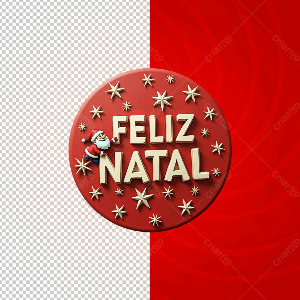 Botão Feliz Natal PSD Editável