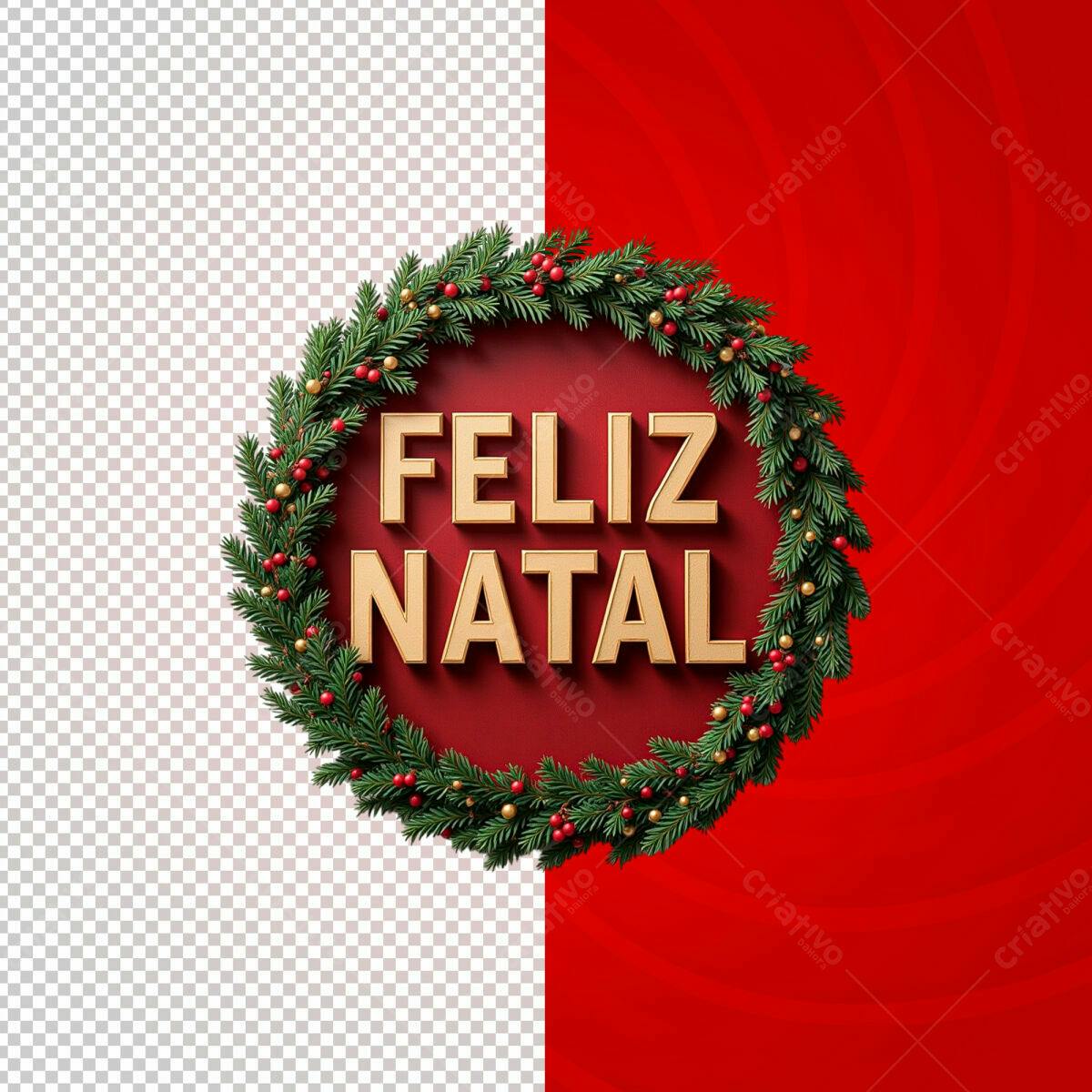Arte Natalina Feliz Natal PSD Editável