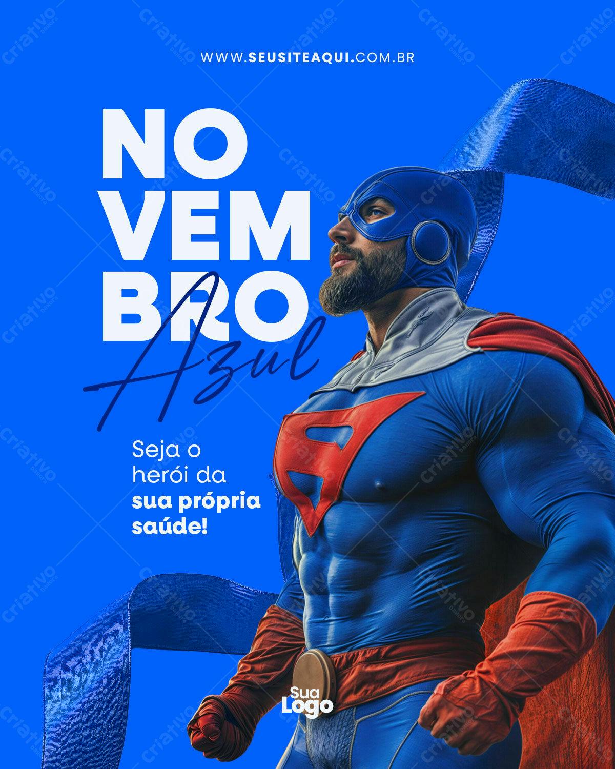 Flyer Novembro Azul PSD Editável