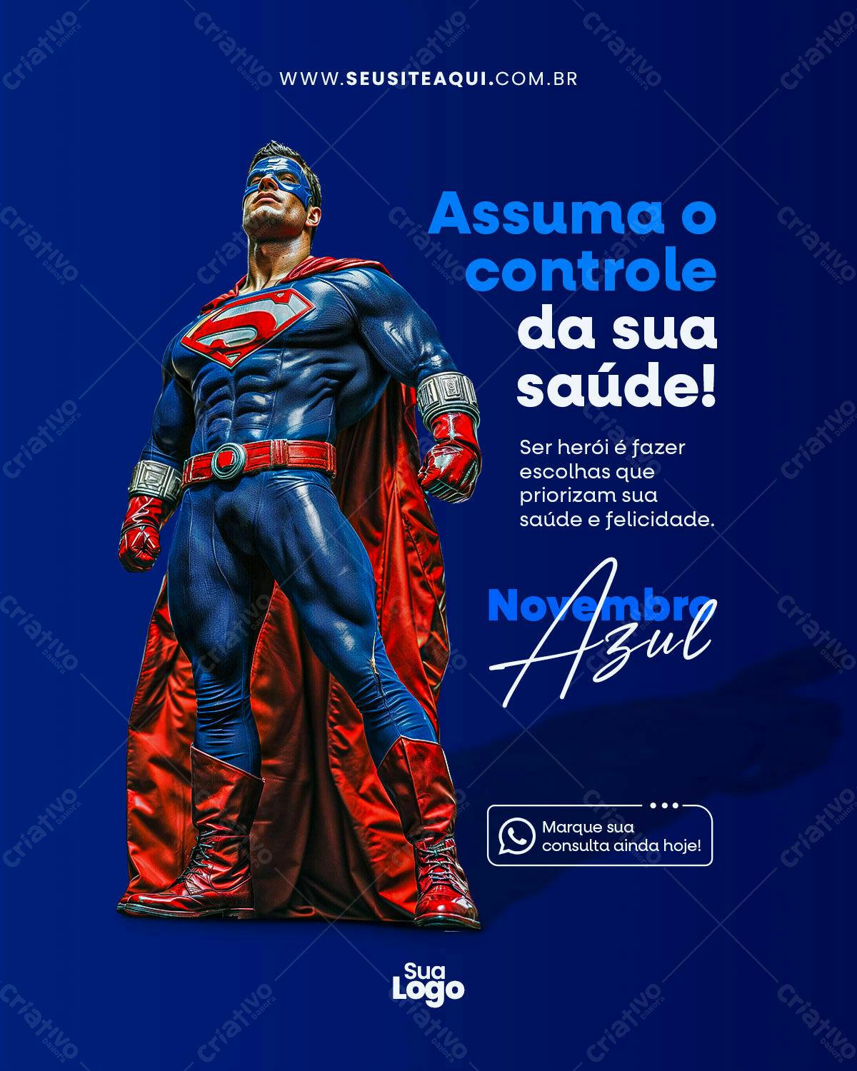 Flyer Novembro Azul PSD Editável