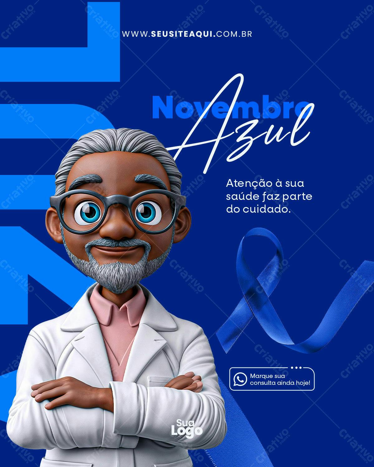 Post para Novembro Azul PSD Editável