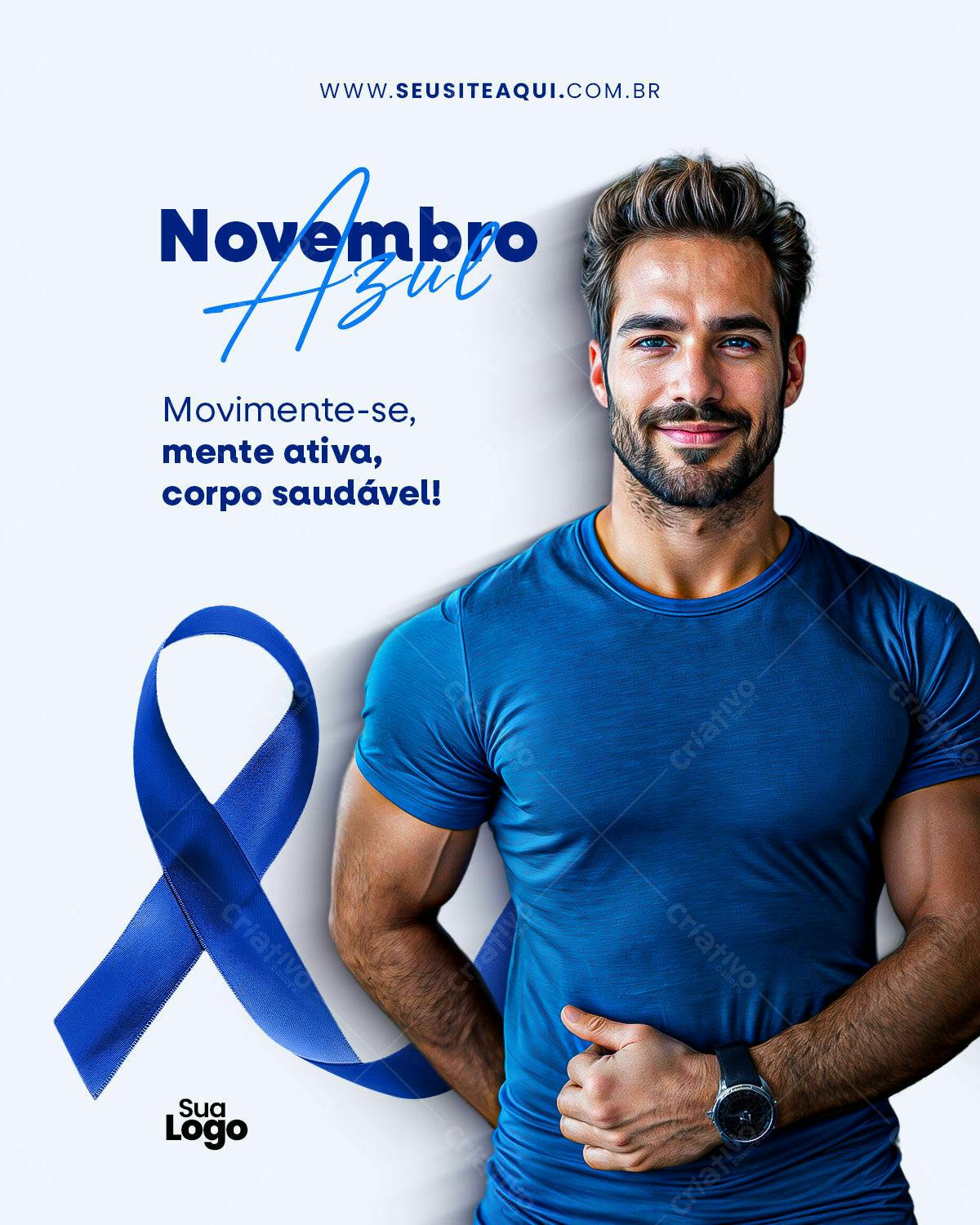 Flyer Novembro Azul PSD Editável
