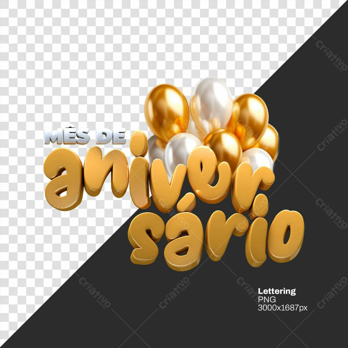 Kit Festa Mês de Aniversário PSD Editável