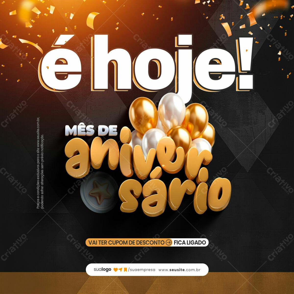 Flyer Mês de Aniversário PSD Editável