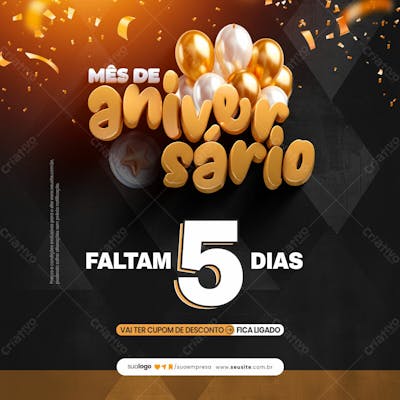 Pack Mês De Aniversário Faltam 5 Dias