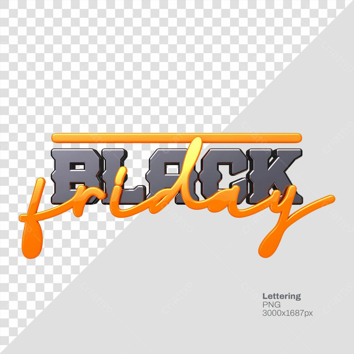 Lettering Black Friday PSD Editável