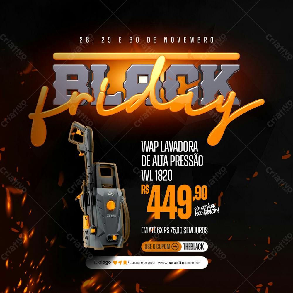 Social Media Black Friday Produto Lavadora