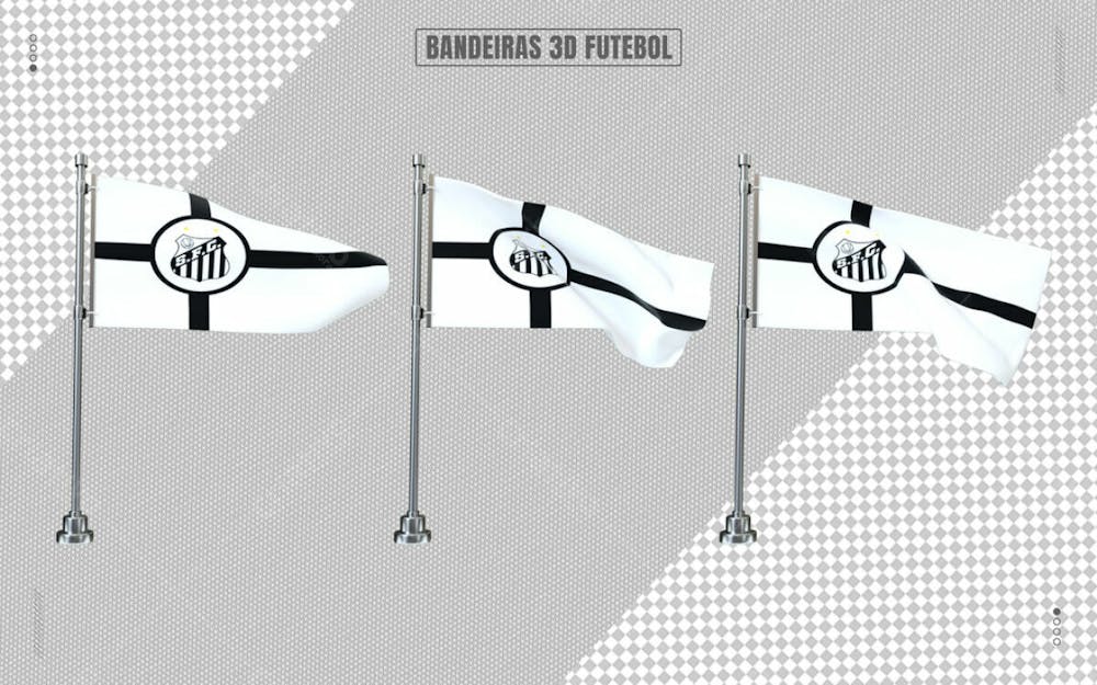 Bandeira Futebol Santos 3D