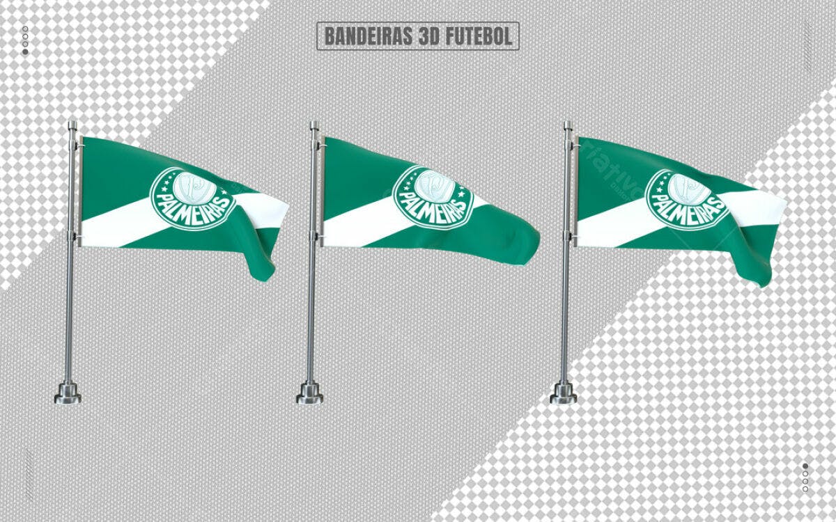 Bandeiras 3D Palmeiras PSD Editável