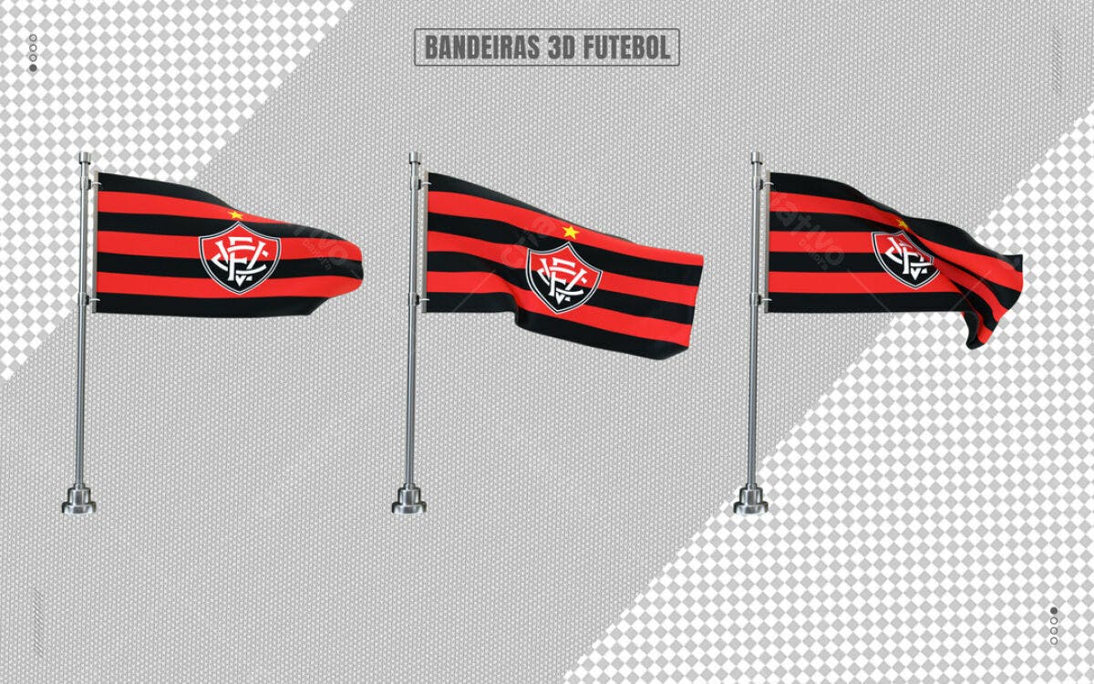 Bandeiras 3D Flamengo PSD Editável