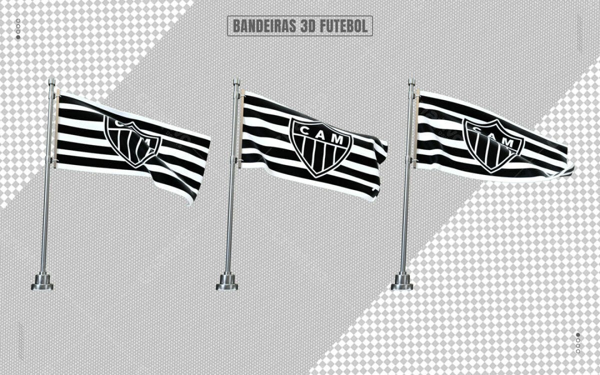 Bandeiras 3D Futebol PSD Editável