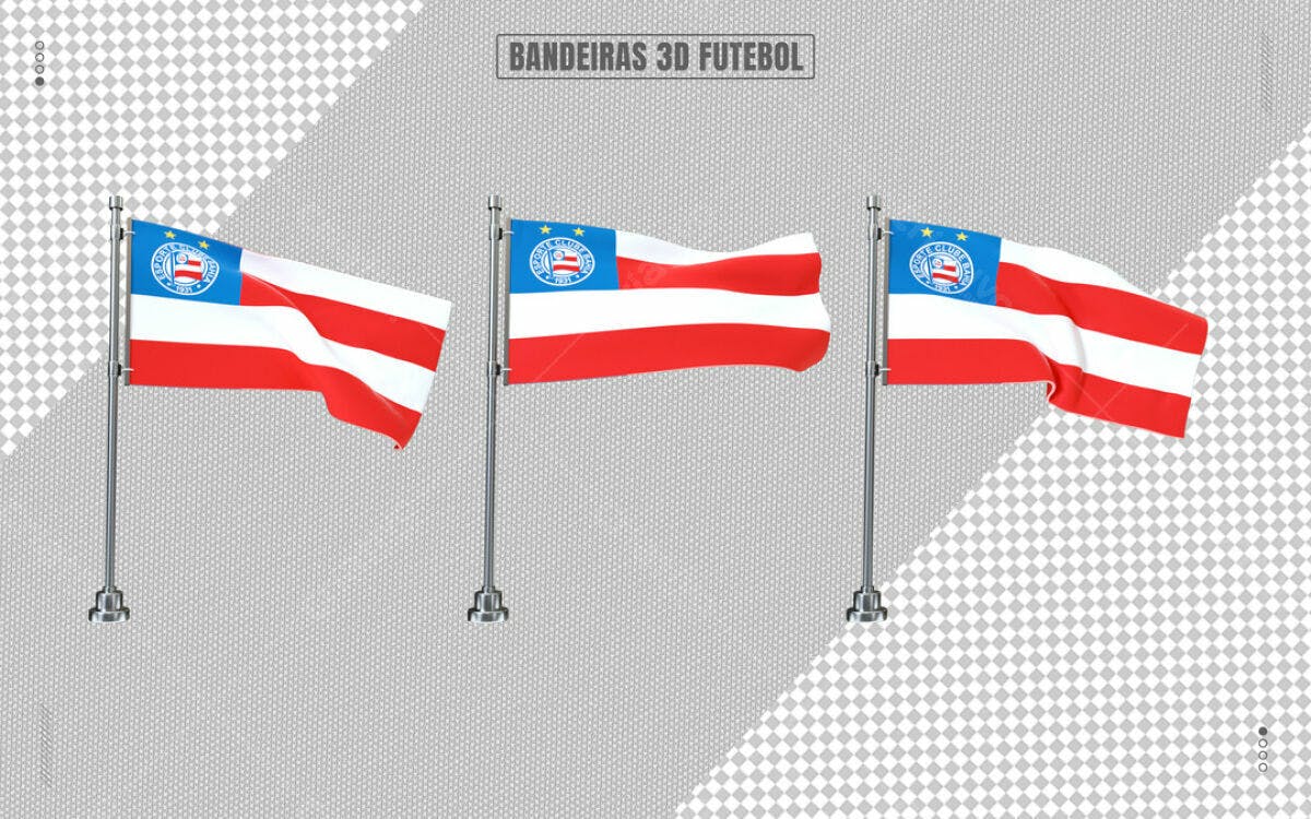 Bandeiras 3D Futebol PSD Editável