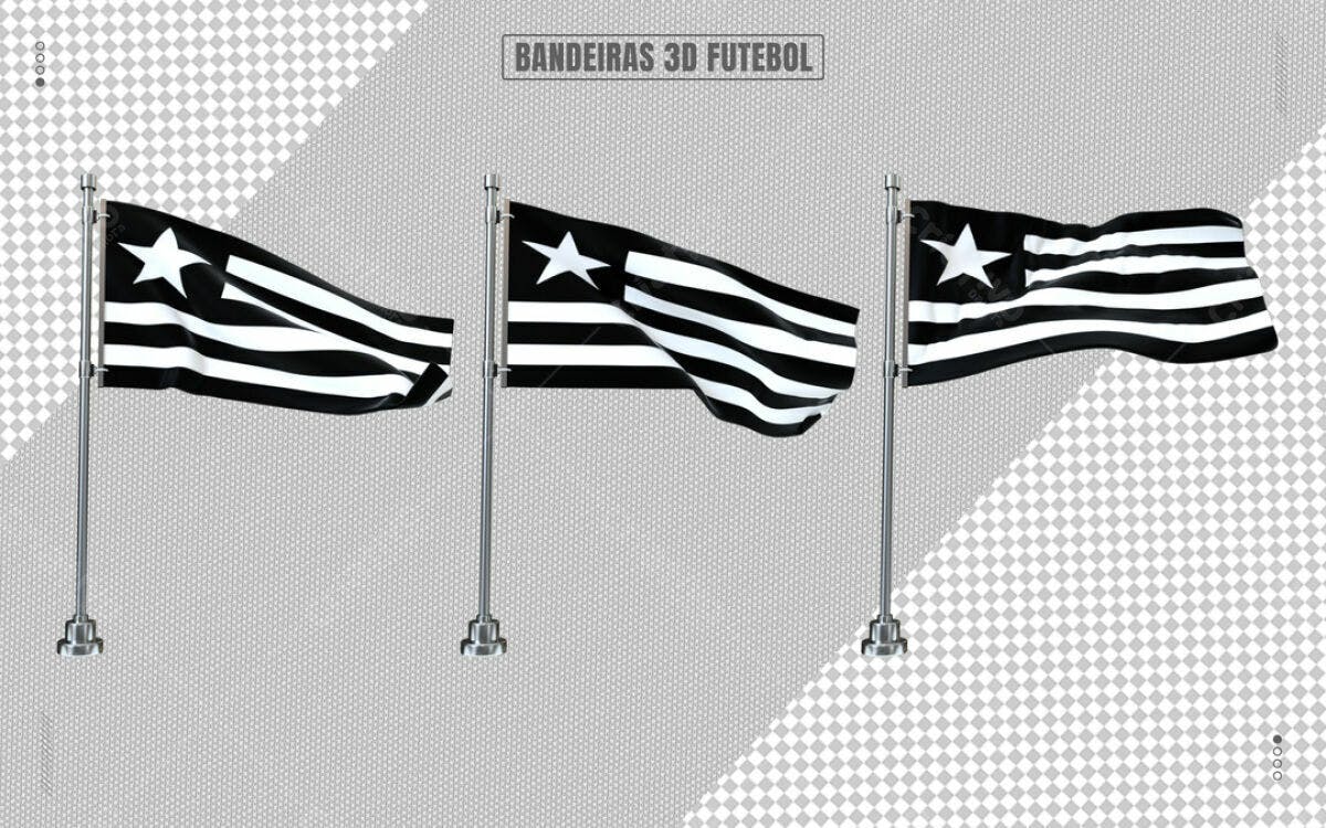 Bandeiras 3D Futebol PSD Editável
