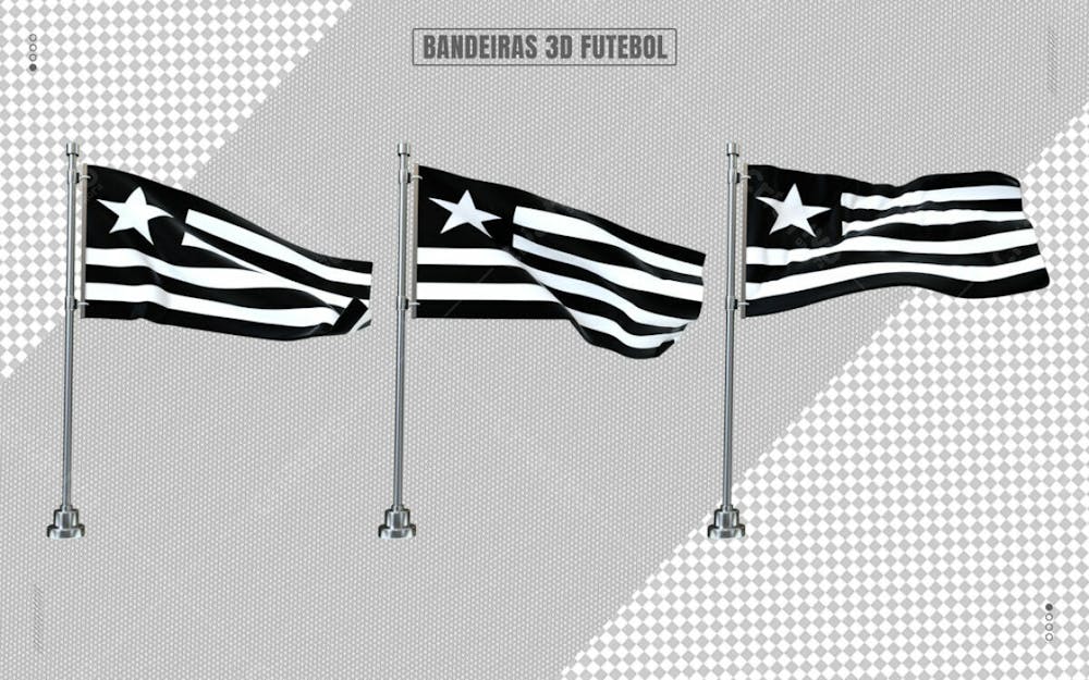 Bandeira Futebol Botafogo 3D