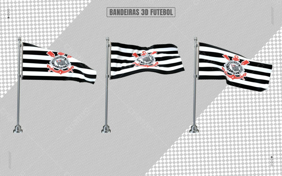 Bandeiras 3D Corinthians PSD Editável