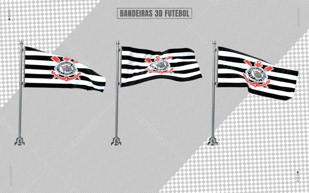 Bandeira Futebol Corinthians 3D