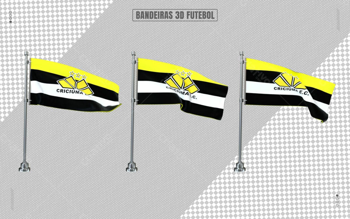 Bandeiras 3D Futebol Criciúma E.C. PSD Editável