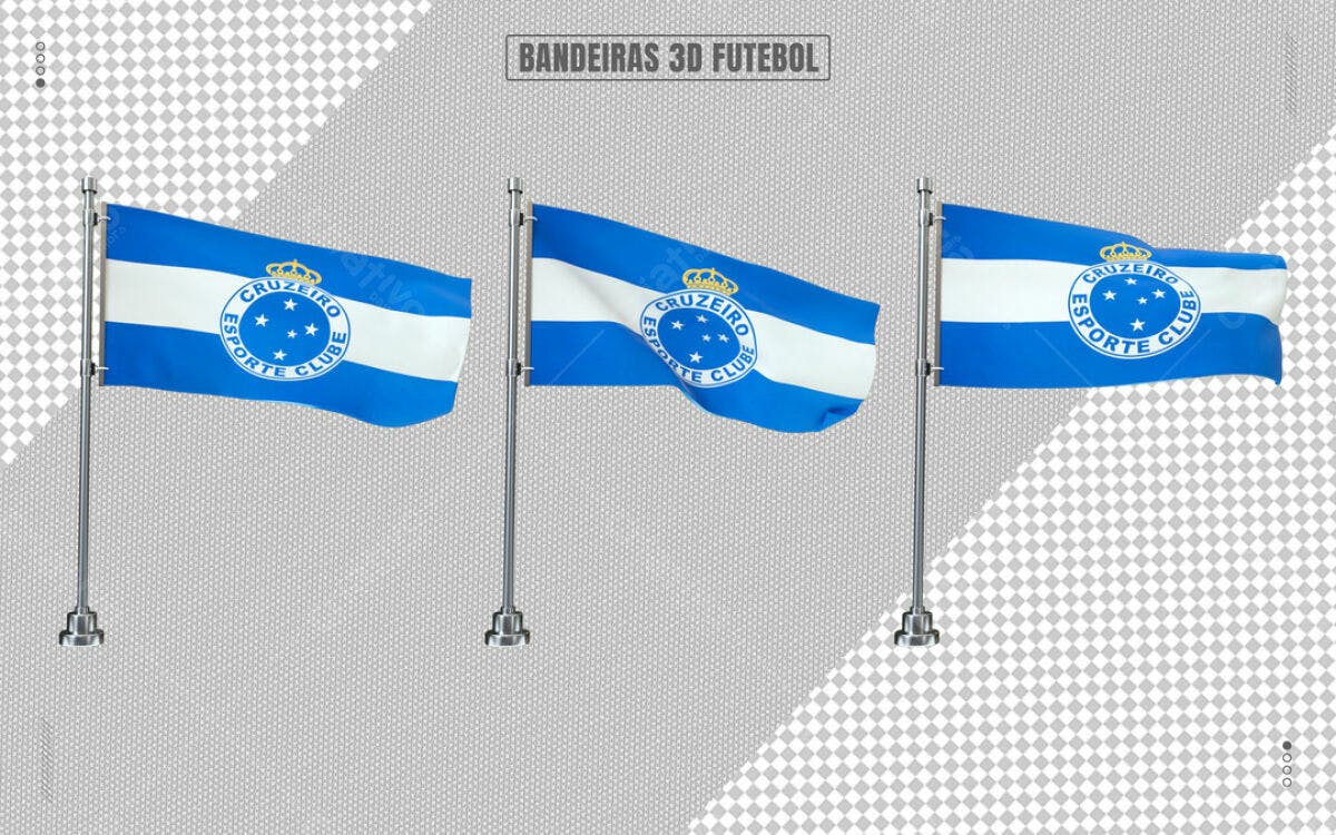 Bandeiras 3D Cruzeiro Esporte Clube PSD Editável