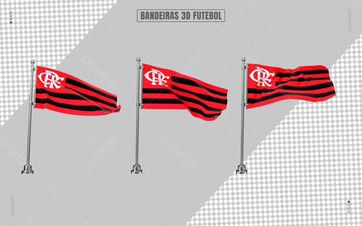 Bandeiras 3D Flamengo PSD Editável