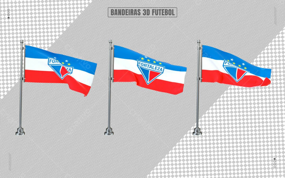 Bandeiras 3D Fortaleza EC PSD Editável