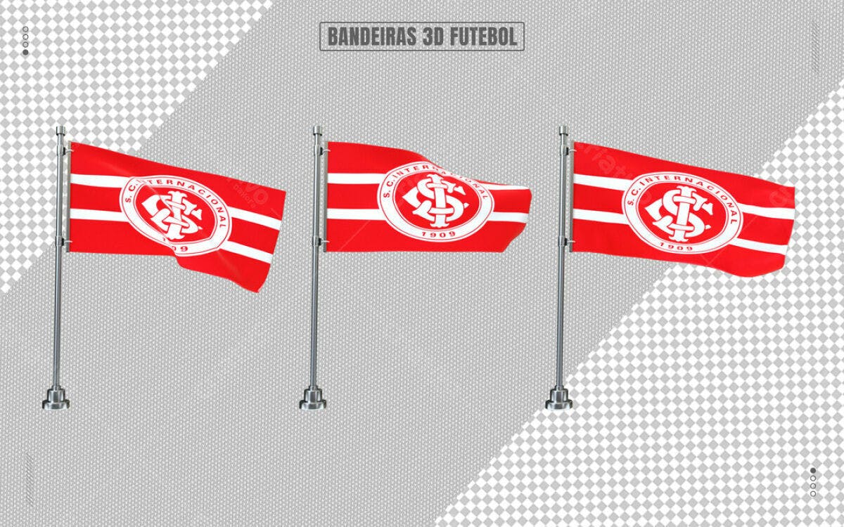 Bandeiras 3D Futebol Clube Internacional PSD Editável