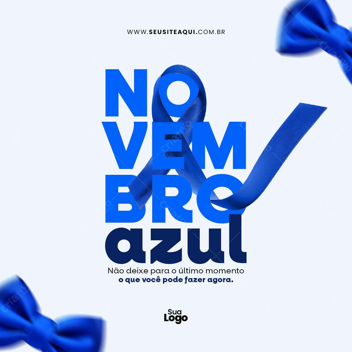 Postagem Novembro Azul PSD Editável