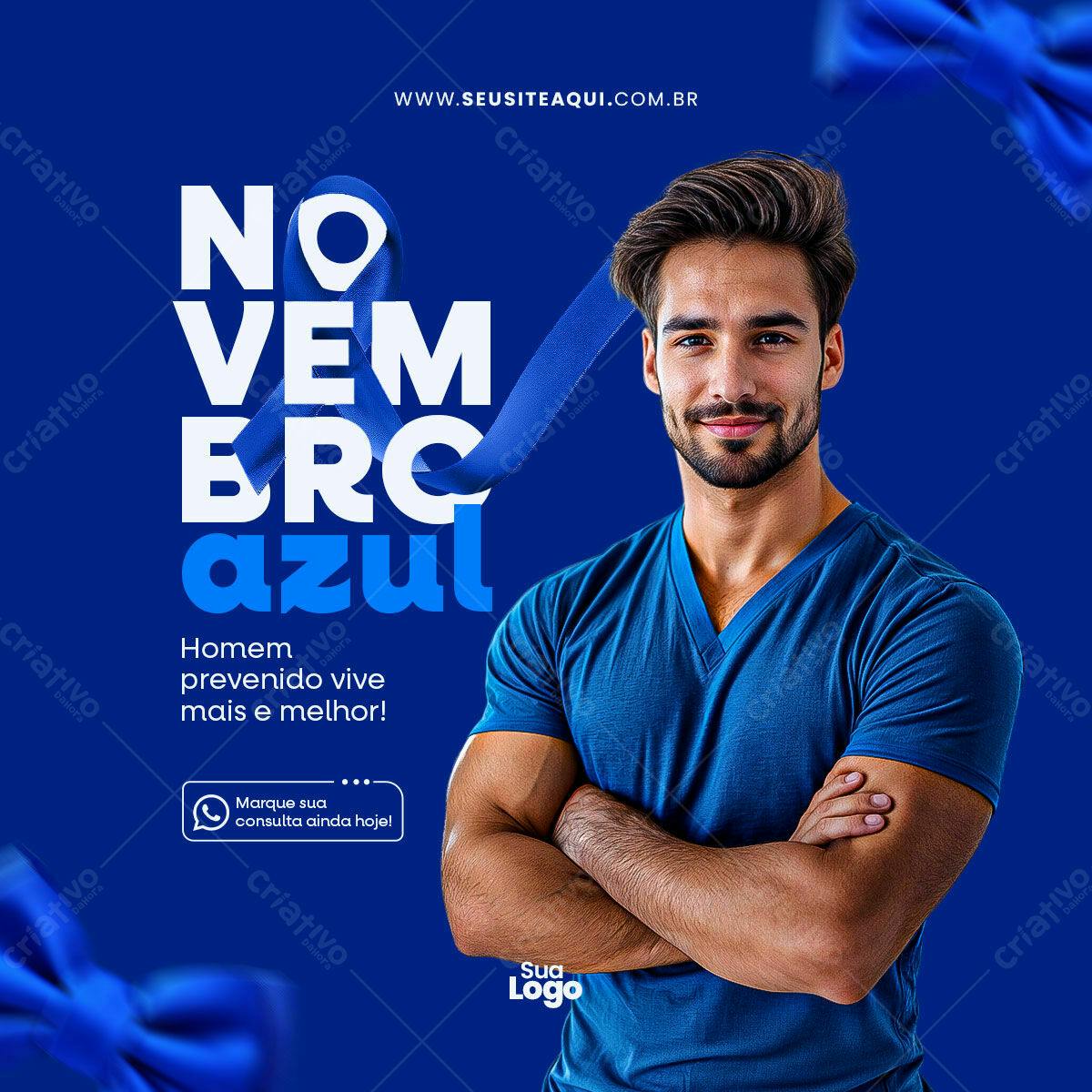 Post para Novembro Azul PSD Editável