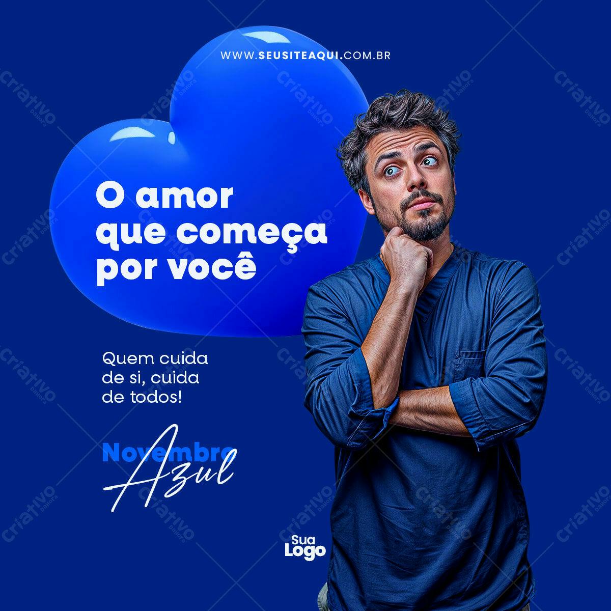 Post para Novembro Azul PSD Editável