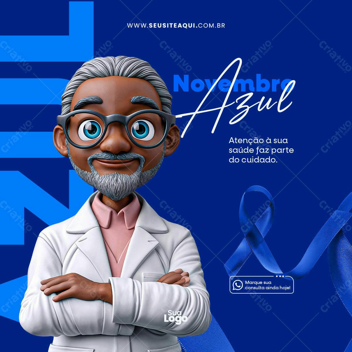 Post para Novembro Azul PSD Editável