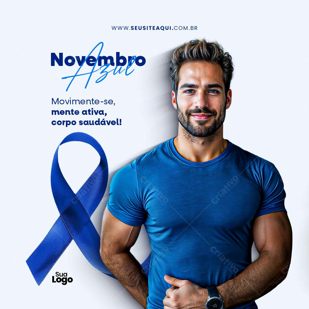 Post para Novembro Azul PSD Editável