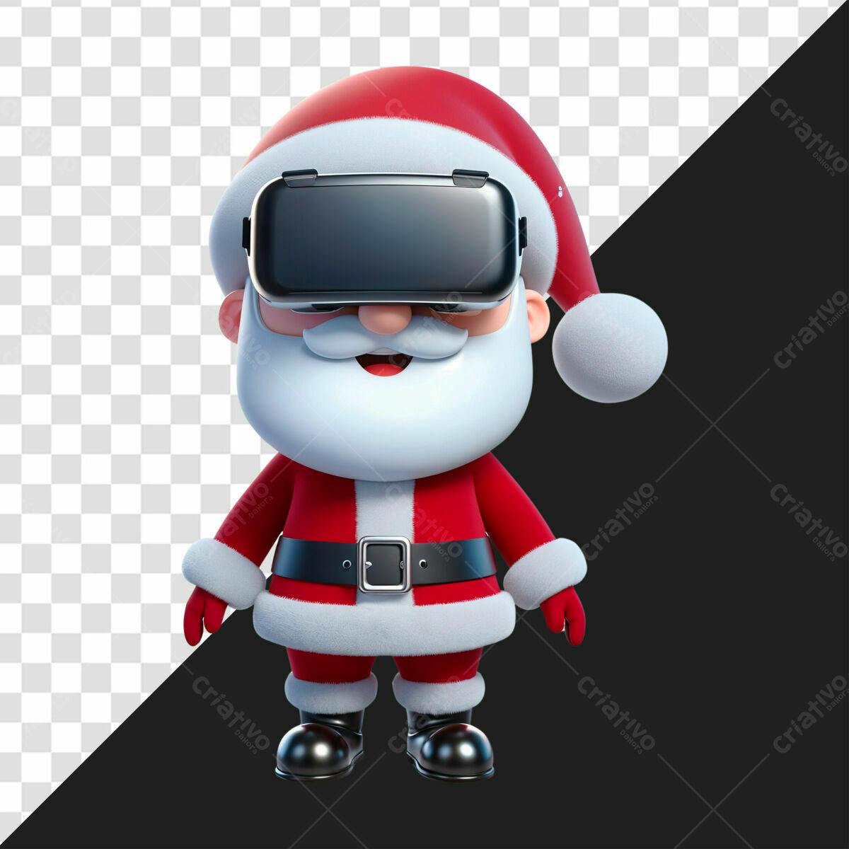 Personagem Papai Noel com Óculos VR PSD Editável