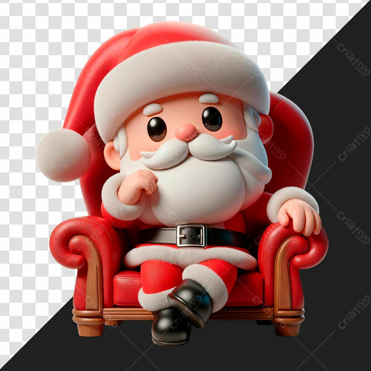 Ilustração Papai Noel Natalino PSD Editável