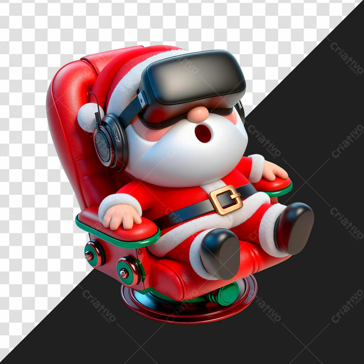 Ilustração Papai Noel VR Natal PSD Editável