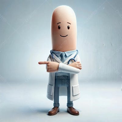 Personagem 3D Médico Fantasiado De Dedo