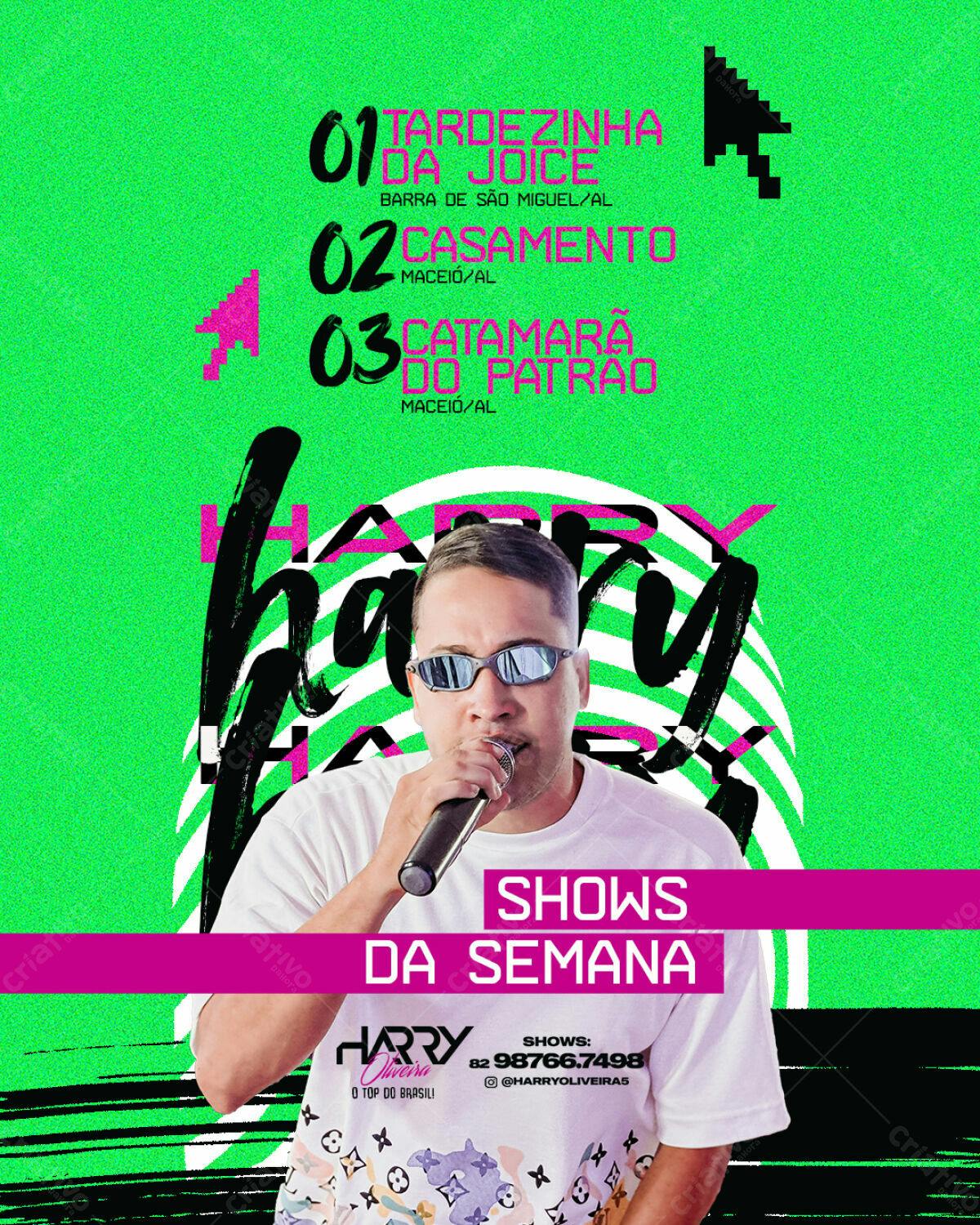 Flyer Shows da Semana Harry Oliveira PSD Editável