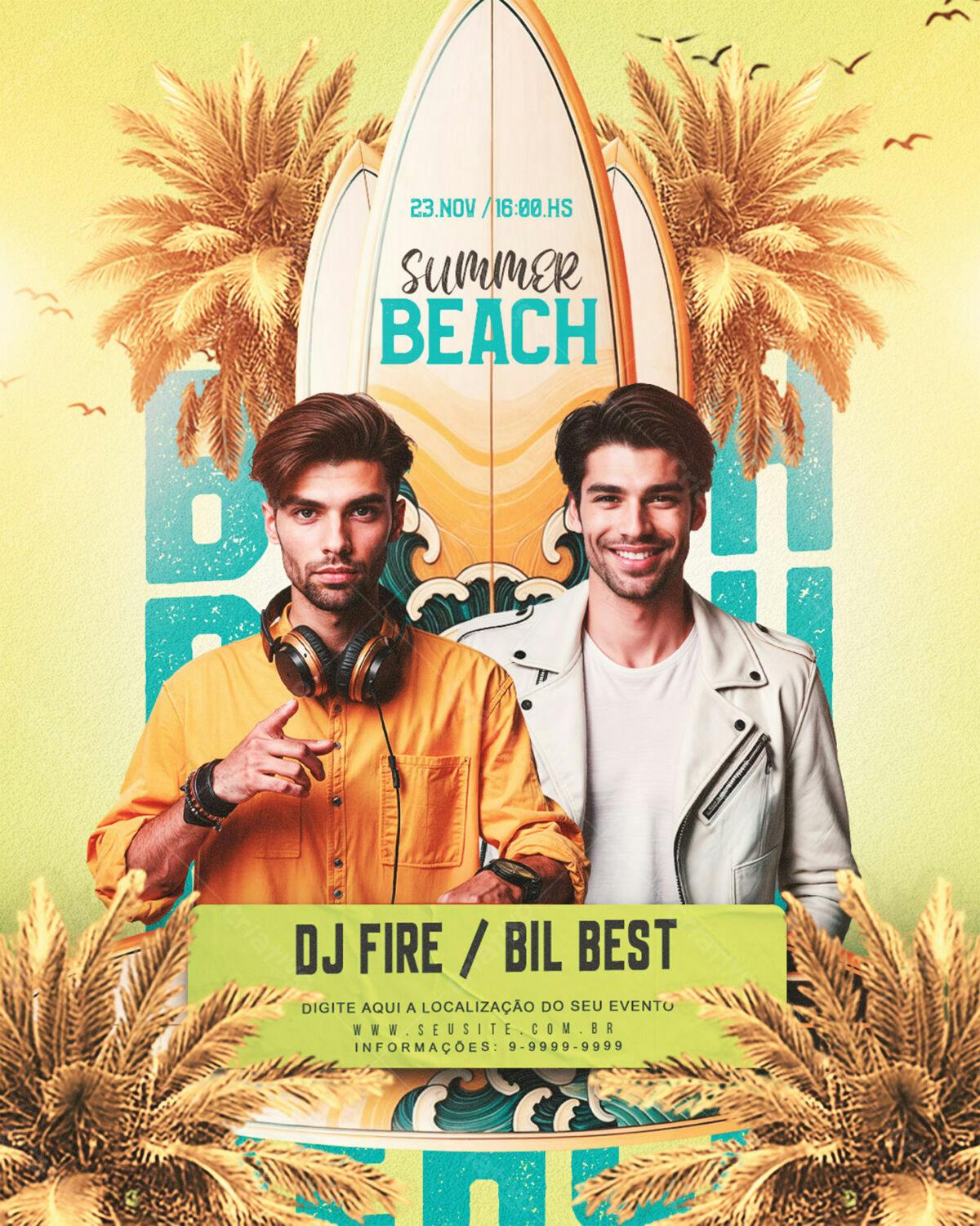 Flyer Festa na Praia PSD Editável