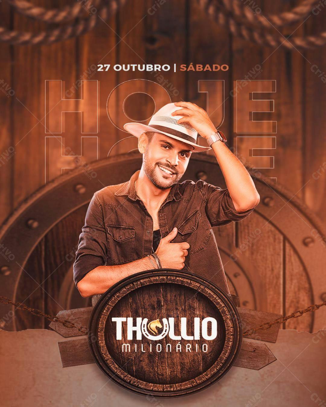 Flyer para Show Tholio Milionário PSD Editável