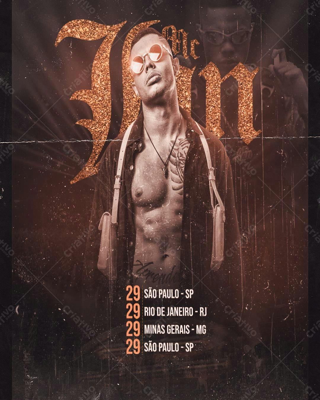 Flyer para Tour do Mc Amenófis PSD Editável
