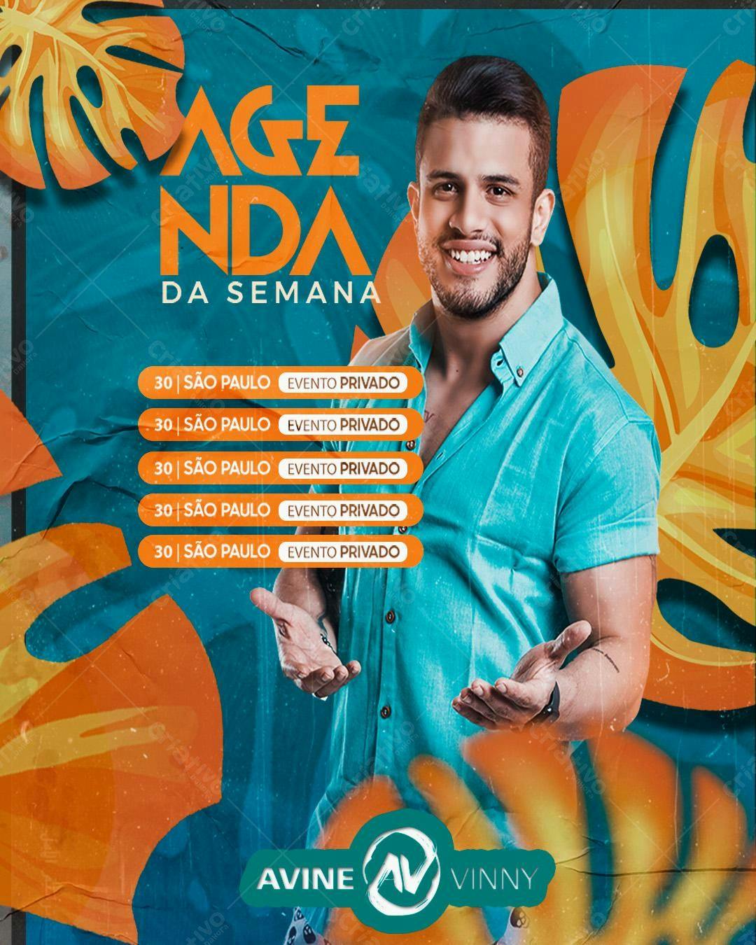 Flyer para Evento Privado com Avine Vinny PSD Editável