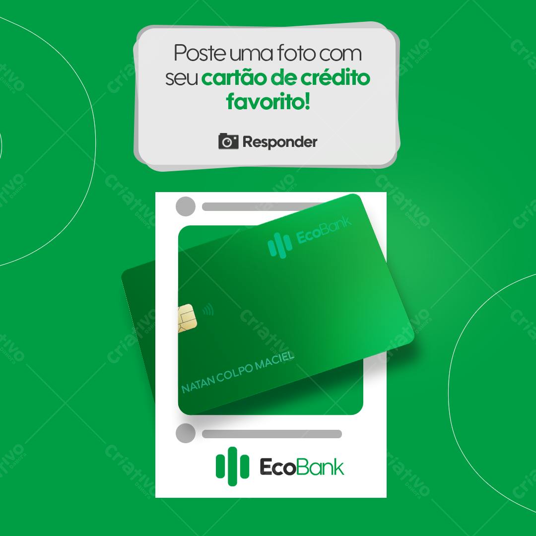 Mockup Cartão de Crédito EcoBank PSD Editável