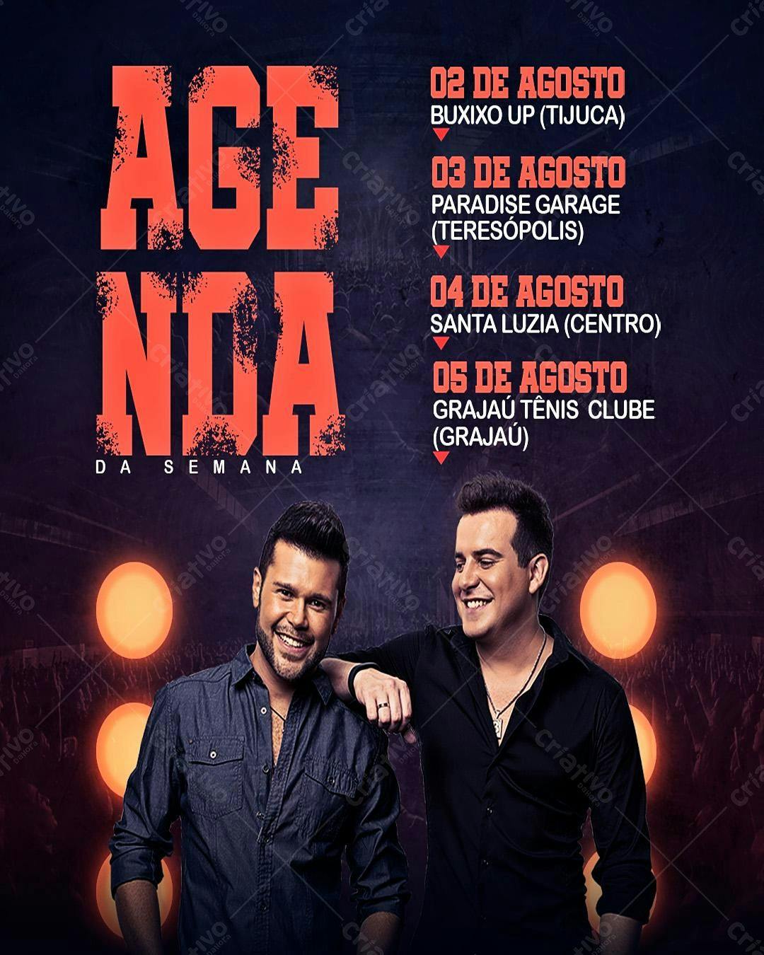 Flyer Agenda da Semana Show Musical PSD Editável