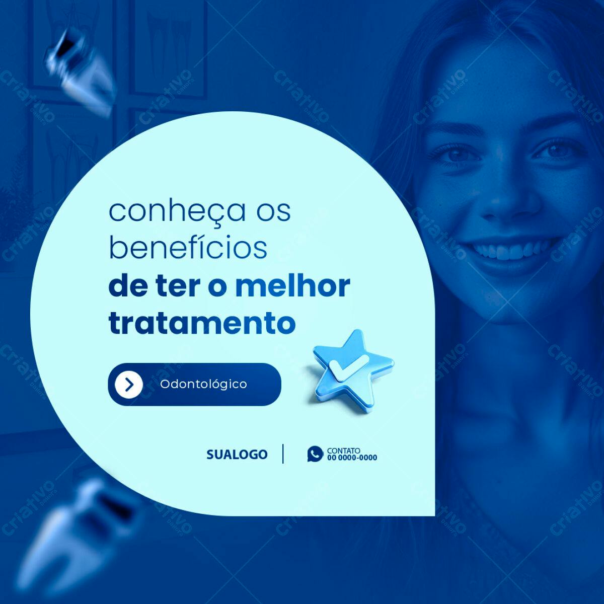 Post Instagram Odontológico PSD Editável