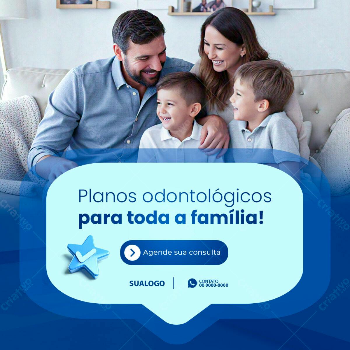 Banner Plano Odontológico Familiar PSD Editável