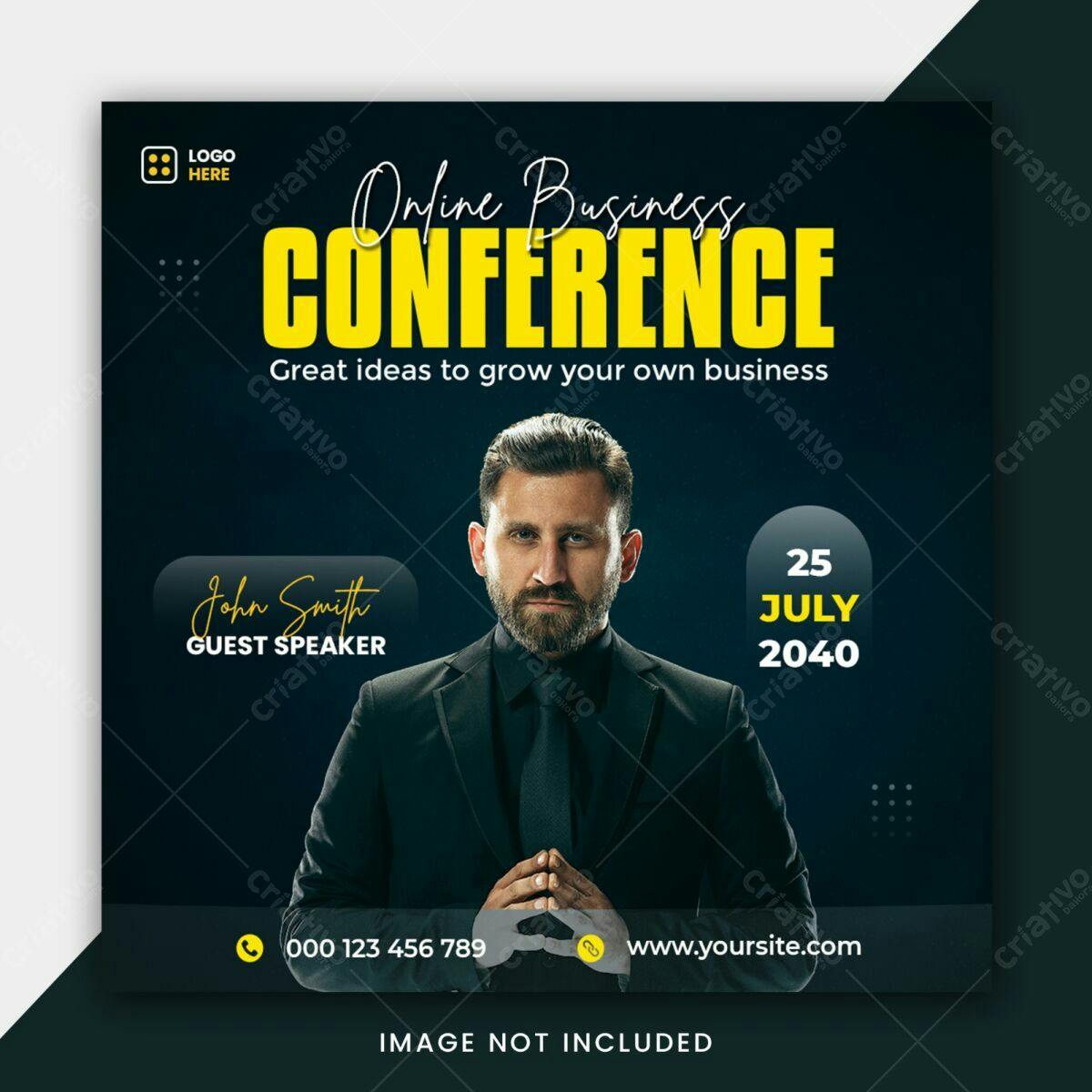 Flyer para Conferência de Negócios Online PSD Editável