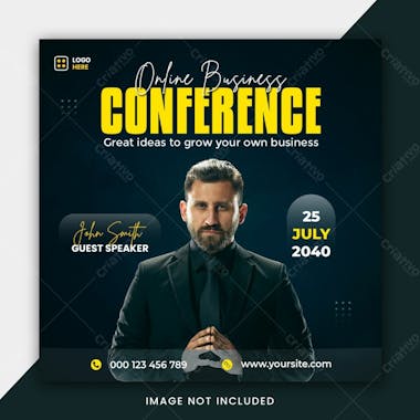 Online Business Conference Social Media Post Banner Template